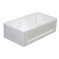 Gourmetier GKFA331810SQD Solid Surface Double Bowl Farmhouse Kitchen Sink, White GKFA331810SQD